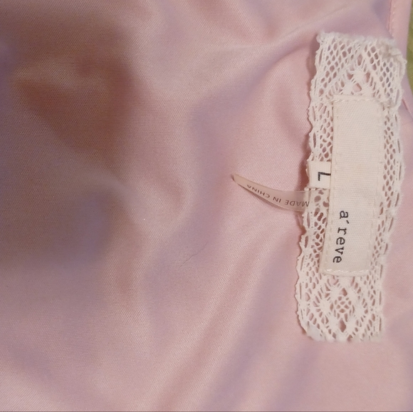 A'Reve Anthropologie light pink layered lace sleeveless bow back dress Large - Picture 4 of 9
